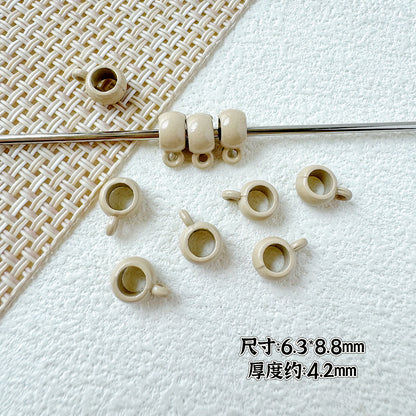 Cup Metal Beads 8mm Baking Painted Pastel Colors 30pcs 14