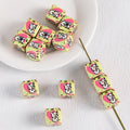 Adobe Printed Square Acrylic Beads 15mm Kitten Puppy Design 10pcs 3