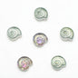 Electroplated Flat Spiral Shell Glass Beads 12mm Iridescent 30pcs 18