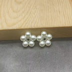 Flat Snowflake Acrylic Beads 15-25mm Pearly White ABS Plastic 100pcs 7
