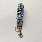 Plaid and Dotted Fabric Scrunchie Keychain with Vintage Brass Clasp 2pcs 10