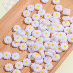Imitation Shell Daisy Acrylic Beads 11mm Enamel Painted 20pcs