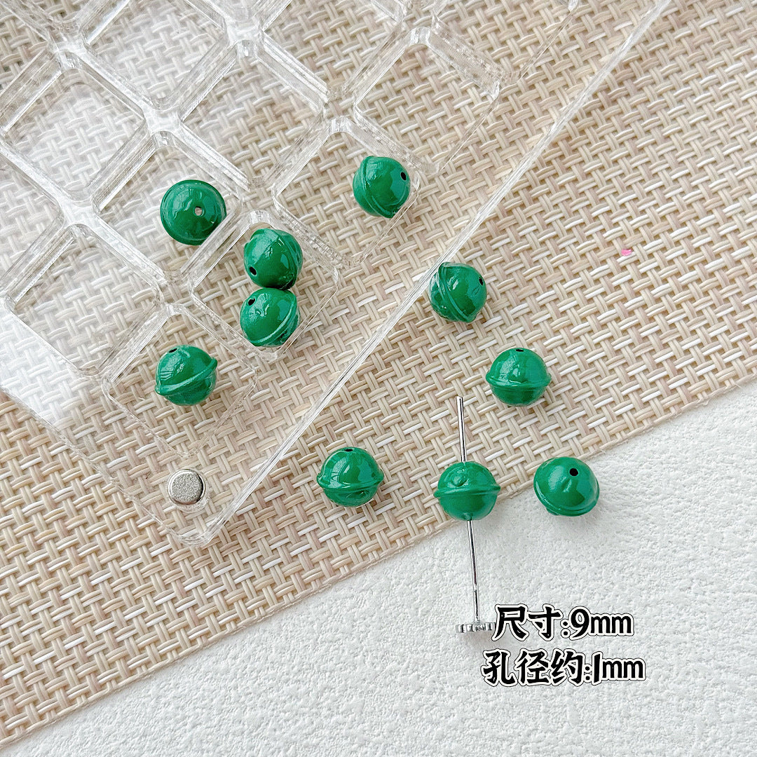 Baking Painted Christmas Tree and Bells Metal Beads 20pcs Festive Colors 24