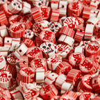 Halloween Flat Clay Beads 6mm Skull Bloody Hands BOO Design 100pcs 6