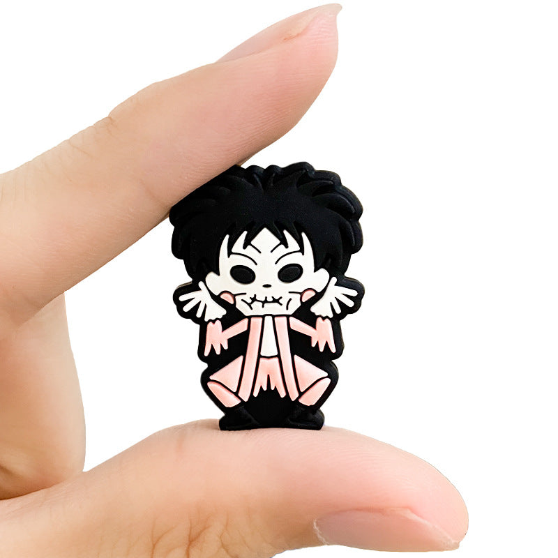 Silicone Focal Beads Clown Gothic Dark Hair Pink Outfit 20pcs 4