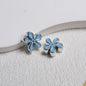 Irregular Flower Acrylic Beads 14mm Silver Enamel Mixed Colors 50pcs 11