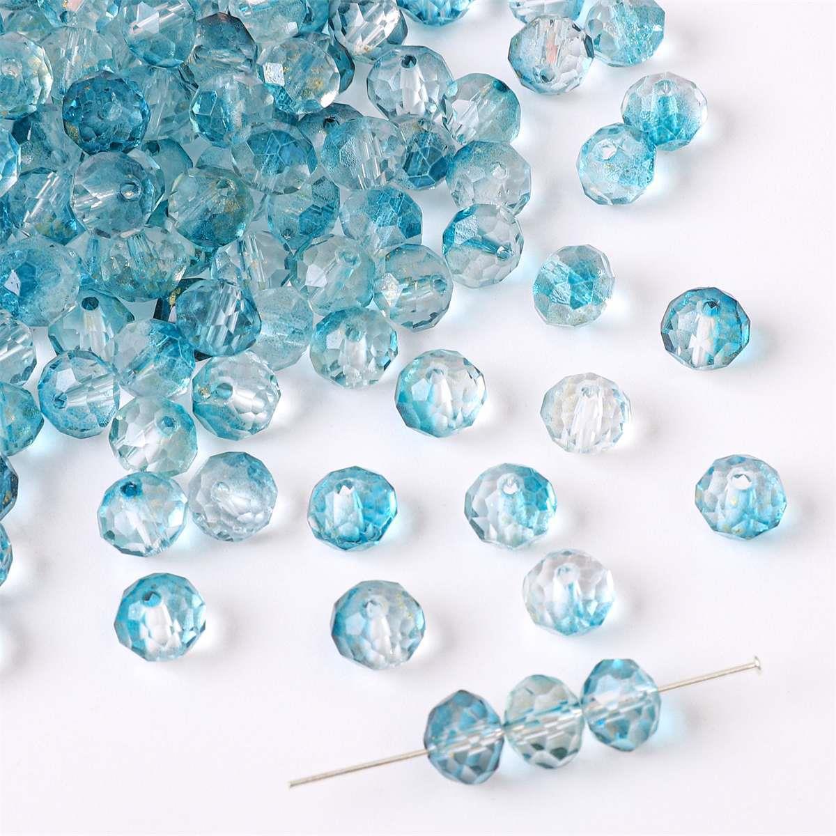 Czech Glass Beads Faceted 7 8mm Gradient Pastel Colors 50pcs 11