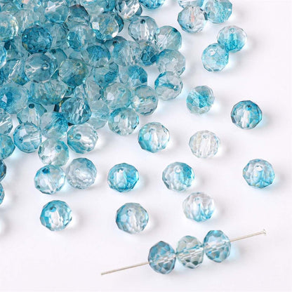 Czech Glass Beads Faceted 7 8mm Gradient Pastel Colors 50pcs 11