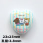 Cheerful Animal Printed Heart Acrylic Beads 25mm 20pcs 7