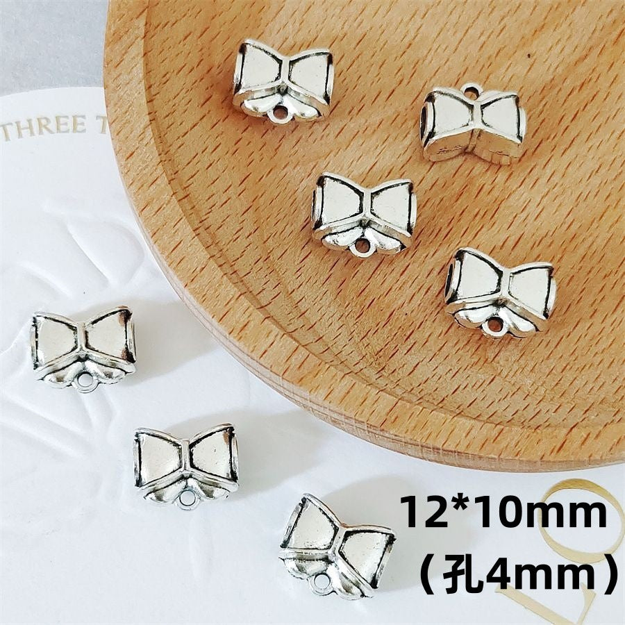 Bow Metal Beads 12mm Alloy Bow-Shaped with 4mm Hole 40pcs 7