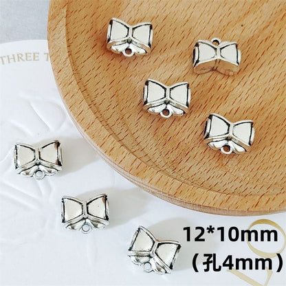 Bow Metal Beads 12mm Alloy Bow-Shaped with 4mm Hole 40pcs 7