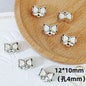 Bow Metal Beads 12mm Alloy Bow-Shaped with 4mm Hole 40pcs 7