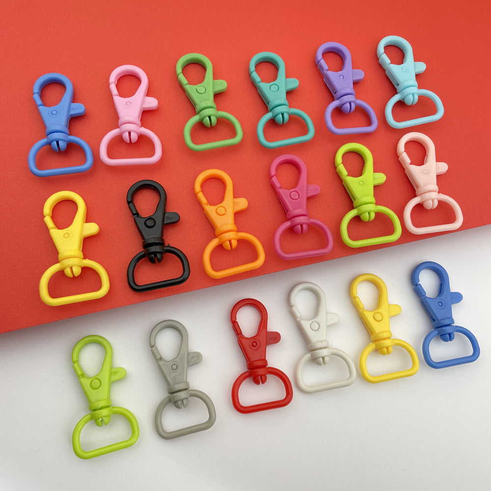 Colorful Plastic Swivel Snap Hook Keychain Clasps 40mm 20pcs