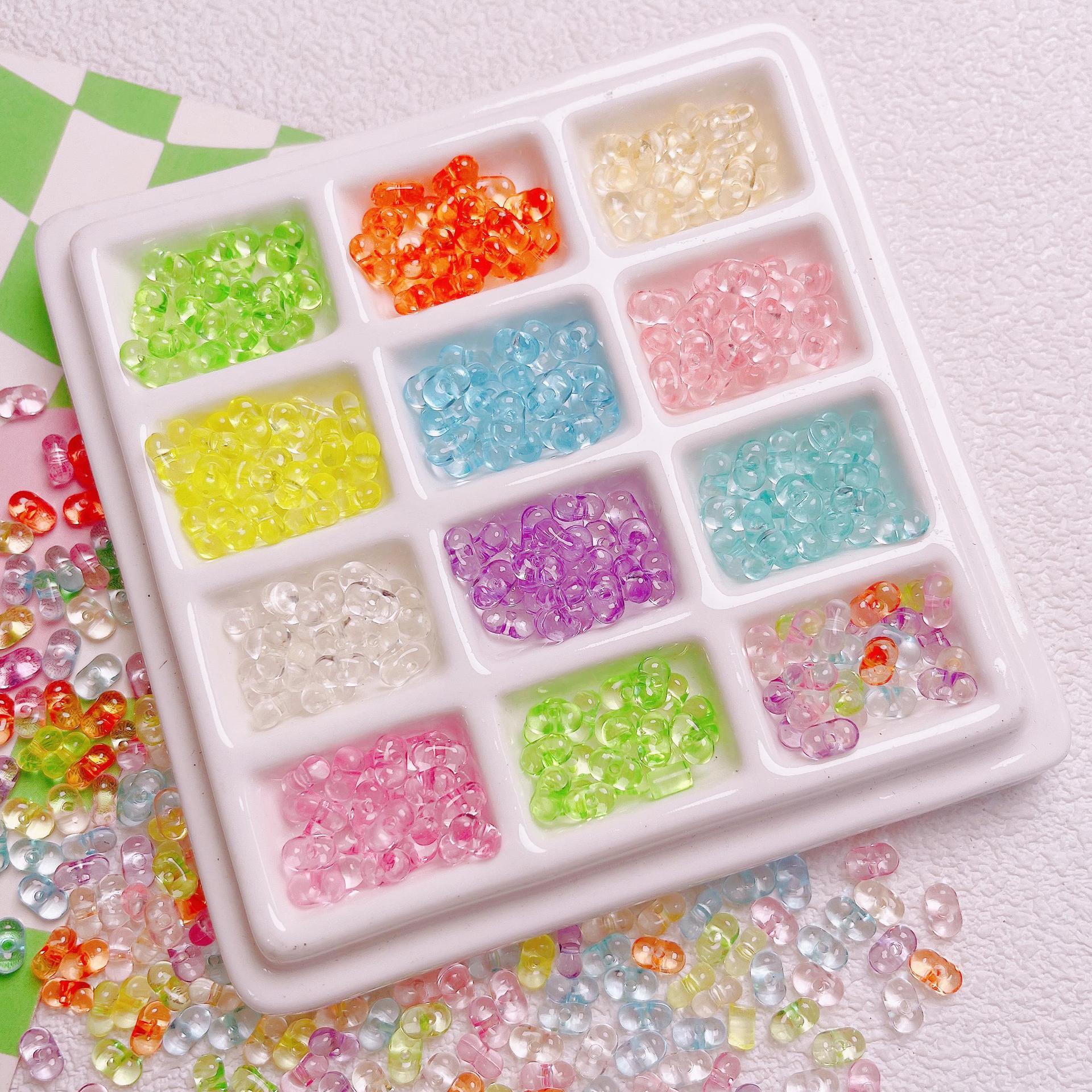 Clear Peanut Shaped Acrylic Beads 4x6.5mm Candy Series 200pcs