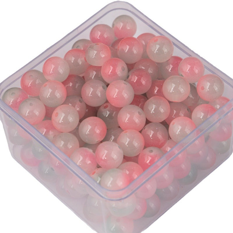 Crackle Round Glass Beads 10mm Dual Color Gradient Mix 50pcs 4