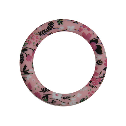 65mm Printed Silicone Rings Floral and Geometric Designs