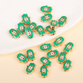 Irregular Shaped Metal Beads Double-Sided Enamel Evil Eye 20pcs 6