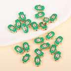 Irregular Shaped Metal Beads Double-Sided Enamel Evil Eye 20pcs 6