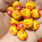 Painted Round Acrylic Beads 16mm McDonald Hamburger Design 100pcs 7