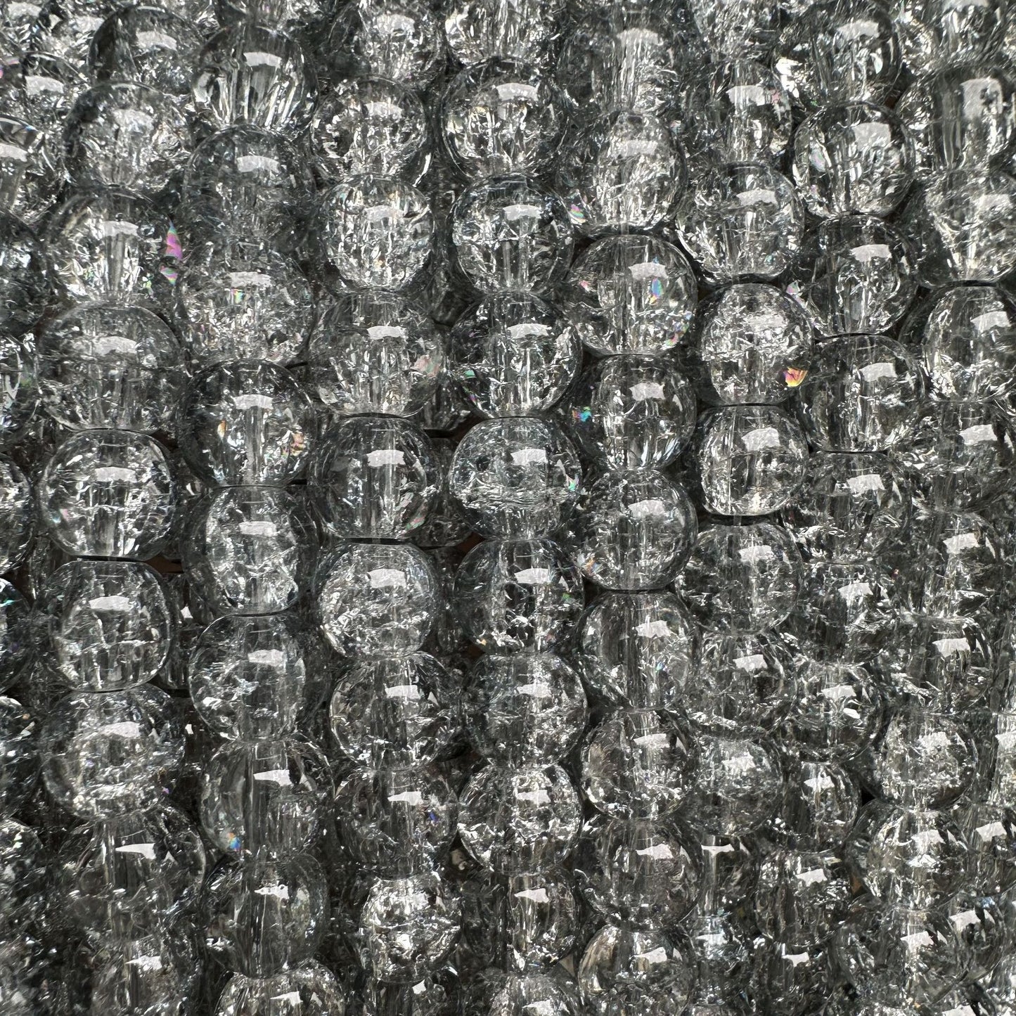 Crackle Round Glass Beads 10mm Explosion Pattern 10 Strands 17