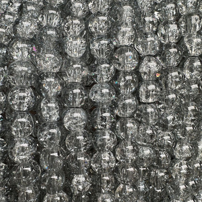 Crackle Round Glass Beads 10mm Explosion Pattern 10 Strands 17