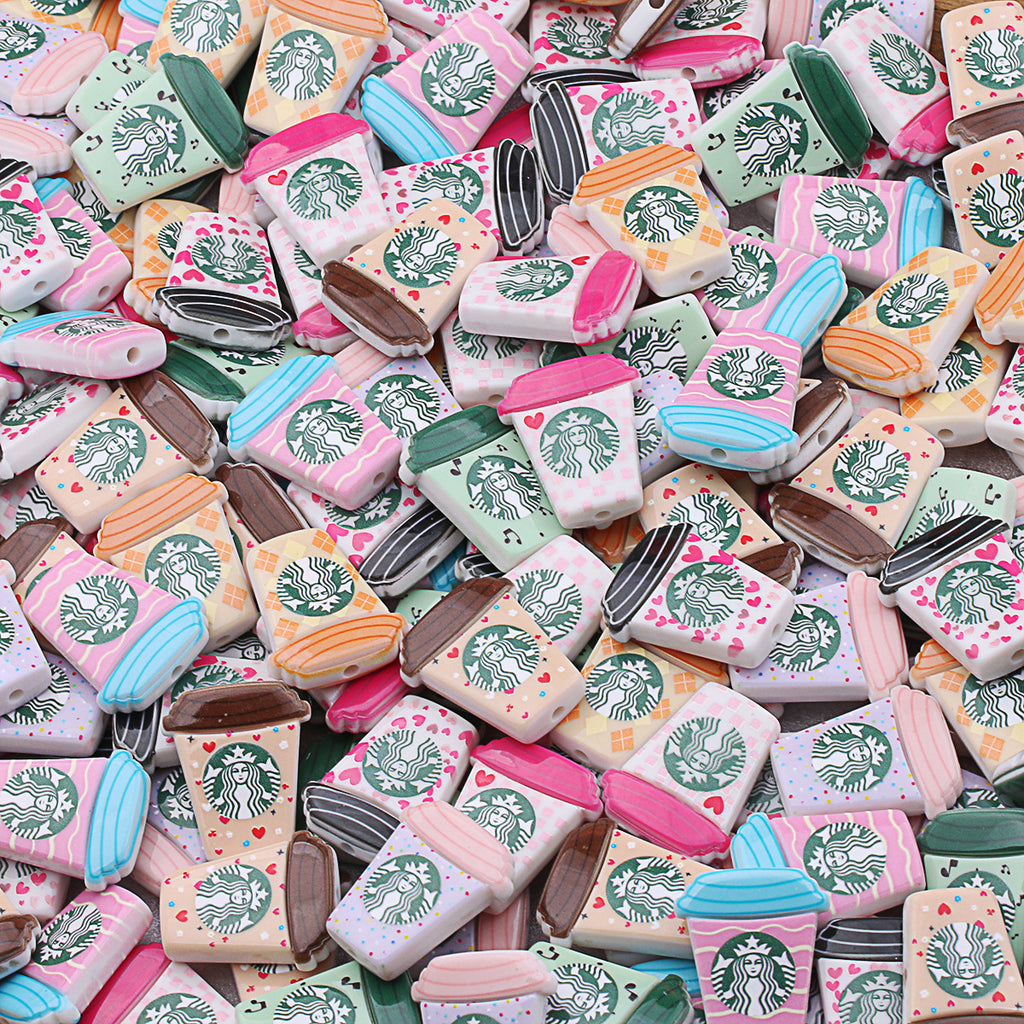 Starbuc Cup Acrylic Beads 25-30mm Pastel Mixed 50pcs 4