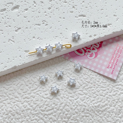 Star Butterfly Metal Beads 5mm Candy Colored Baked Painted 20pcs 15