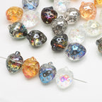 Electroplated Strawberry Glass Beads 13x16mm Iridescent 10pcs 3