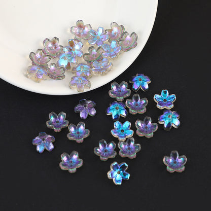 Iridescent Cherry Blossom Glass Beads 10mm Assorted Colors 100pcs 3