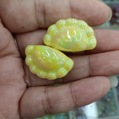 Glow Plated Dumpling Acrylic Beads 18-29mm Mixed Colors 100pcs 7