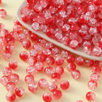 Crackle Round Glass Beads 10mm Vibrant Colors Sparkling Texture 100pcs 6