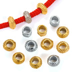 Stainless Steel Large Hole Metal Beads 6mm 7.5mm Wheat Ears Cloud Pattern 10pcs 2