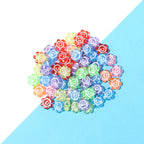 Colored Transparent Sunflower Acrylic Beads 10x4.5mm Glossy 200pcs 2