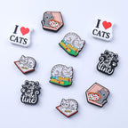 Silicone Focal Beads Cat Eating Pizza and Sleeping on Books 20pcs 3