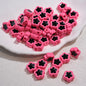 Double-Sided Flower Enamel Acrylic Beads 12mm Dual Color 50pcs 14