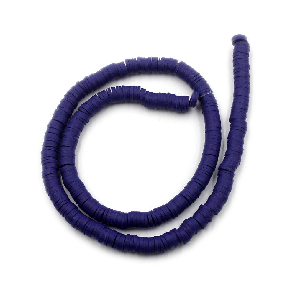 Flat Clay Beads 6mm Solid Color Polymer Spacer Discs 10strands 30
