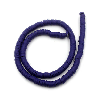 Flat Clay Beads 6mm Solid Color Polymer Spacer Discs 10strands 30