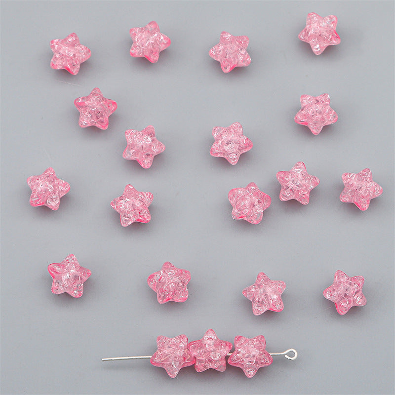 Crackle Star Acrylic Beads 11mm Translucent Glossy 100pcs 10