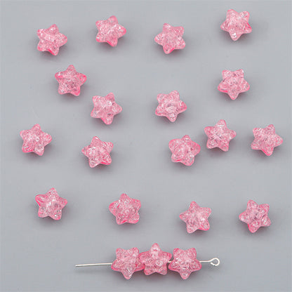 Crackle Star Acrylic Beads 11mm Translucent Glossy 100pcs 10