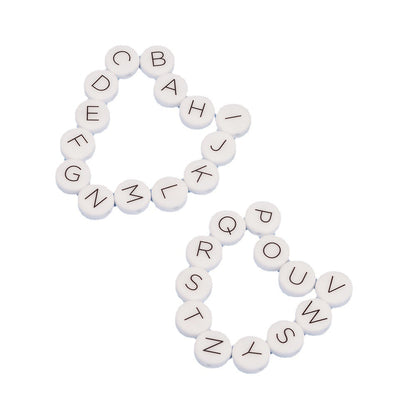 12mm Silicone Letter Beads Flat Round Alphabet Options 20pcs 4