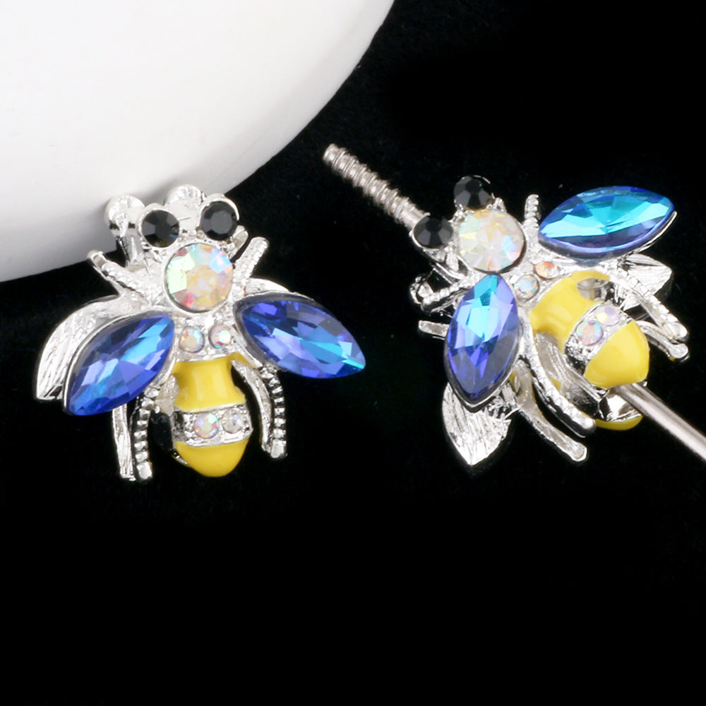 Fancy Bee Alloy Rhinestone Beads 20mm Paved Sparkle 2pcs 6