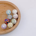 Natural Shell Embeded Rhinestone Bubblegum Ball Rhinestone Beads 16mm 10pcs 4