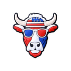 Silicone Focal Beads Independence Day American Cattle USA Double Flag 20pcs 5
