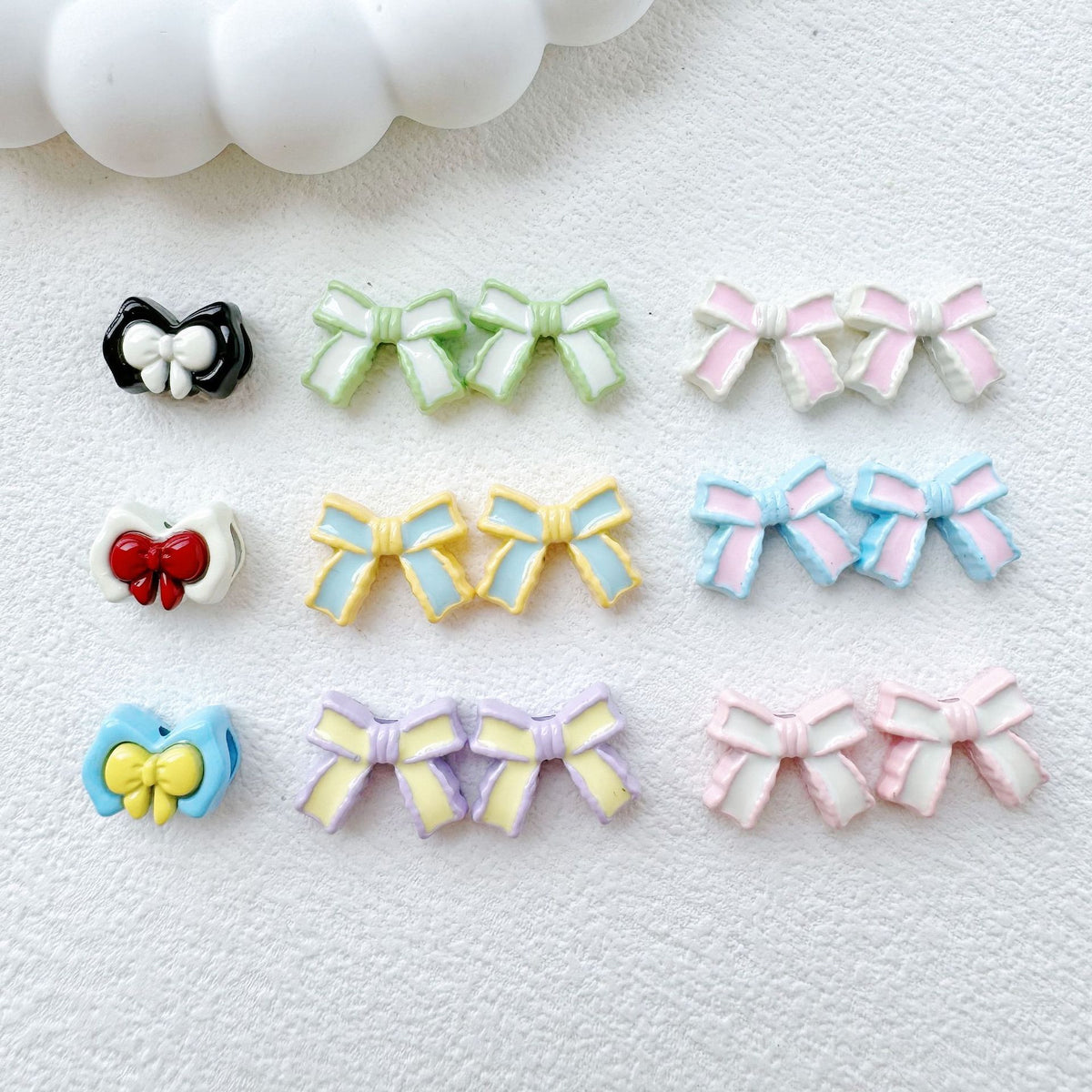 Bow Metal Beads 14mm 16mm Baking Painted Two-Color Alloy 10pcs 4