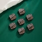 Two Color Square Rhinestone Beads 14mm Fragmented Zinc Alloy 5pcs 7