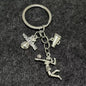 Alloy Horn Volleyball Player Keychain Metal Sports Charm 20