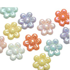 UV Plating Flower Acrylic Beads 32mm Glossy Pastel Large 20pcs 5