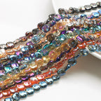 Electroplated Oblique Square Glass Beads 12mm Transparent Iridescent 20pcs 2