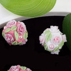 Flower Clay Beads 21mm Fresh Floral Ball Pastel Colors 6pcs 3