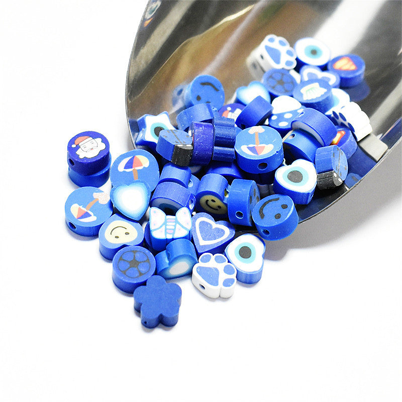 Slice Clay Beads 10mm Multicolor Hearts Flowers Stars Fruit 100pcs 3